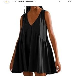 Hatch Maternity THE FIONA Tank DRESS Sleeveless V-neck Gauze Cotton Sz SP Flowy